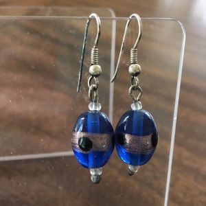 Vintage Czechoslovakian blown glass earrings